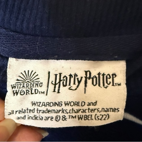 Harry Potter Pajama Set XL Navy Blue Wizarding World Glasses Letters Lightning - Picture 8 of 11